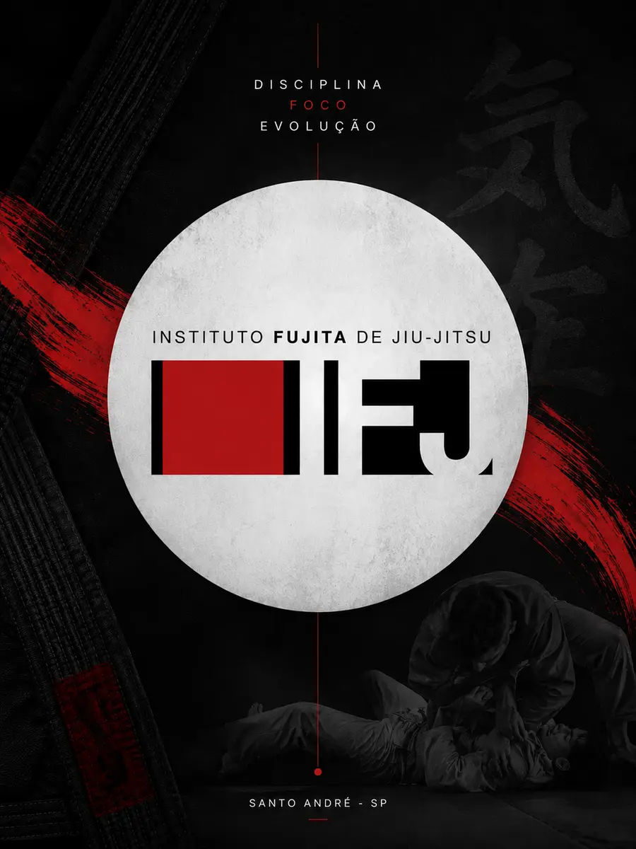 Arte do Instituto Fujita com os valores disciplina, foco e evolução